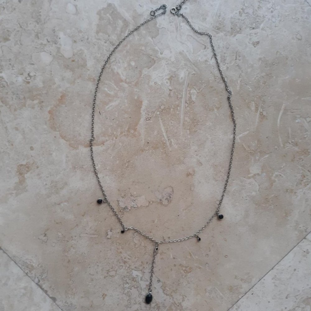Long Silvertone Necklace